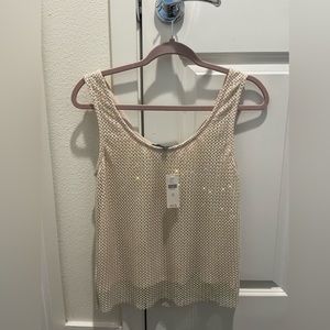 NWT Anthropologie rhinestone beaded tank size XS
